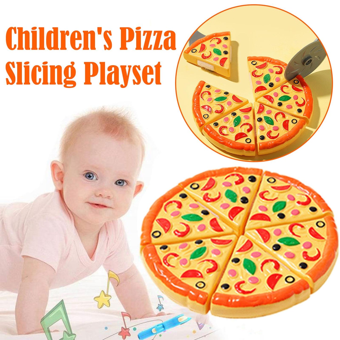 Children's Kitchen Toy Cutting Pizza Set with Accessories