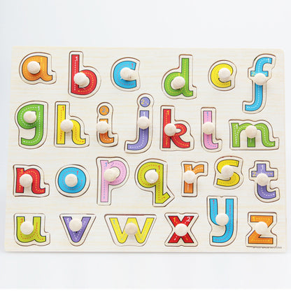 Montessori Wooden Puzzle Set for Kids with Letters & Shapes