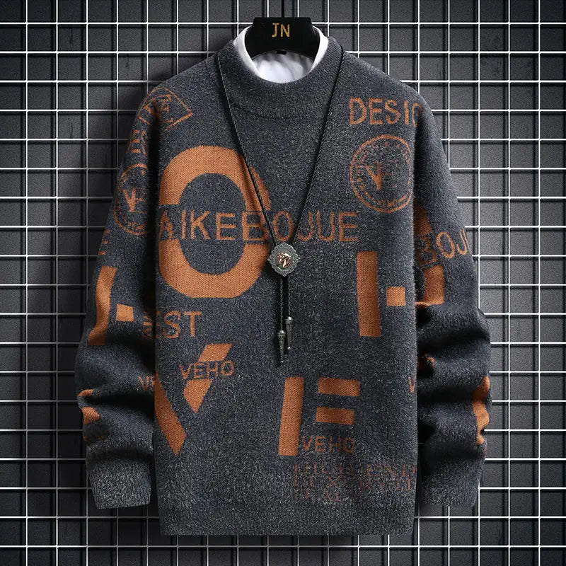 Warm Half Turtleneck Faux Mink Cashmere Sweater