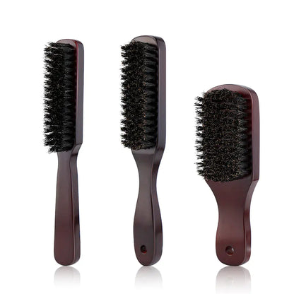 Men's Beard Brush with Wooden Handle and Nylon Bristles