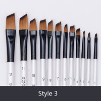 12pcs Nylon Hair Wooden Handle Paint Brush Set