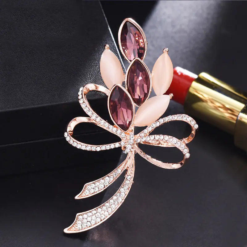 Fashionable High-End Rhinestone Brooch with Pearl