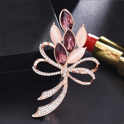 Fashionable High-End Rhinestone Brooch with Pearl