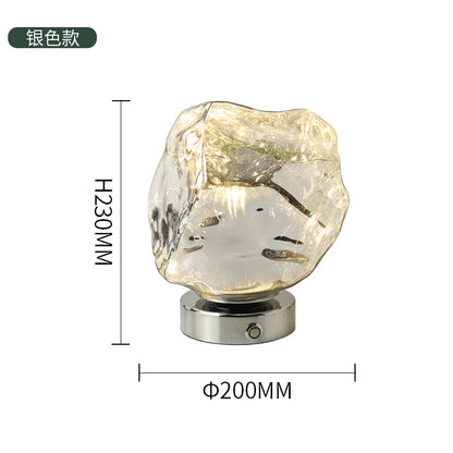 Creative Lava Stone Glass Table Lamp for Bedroom Decor