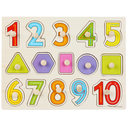 Montessori Wooden Puzzle Set for Kids with Letters & Shapes