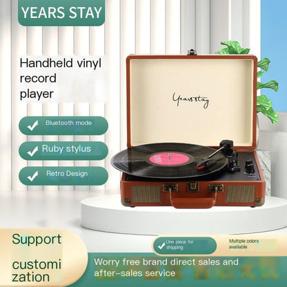 Portable Mini Smart Record Player with Bluetooth Speaker