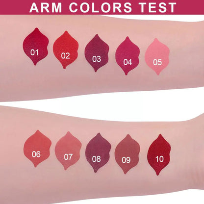 10-Color Long-Lasting Matte Lipstick Set for Makeup