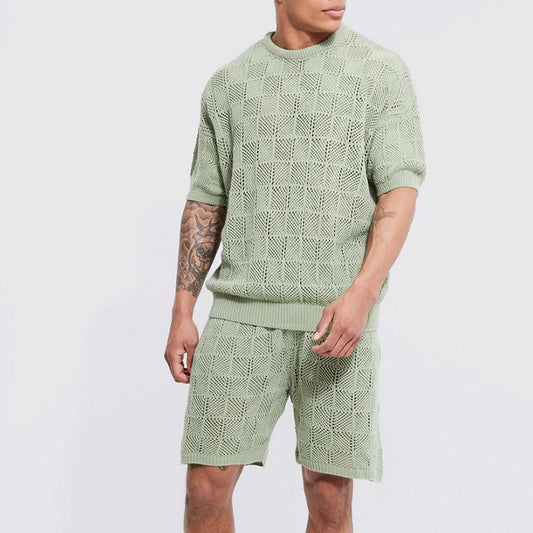 Men's Summer Outfit Set - Casual Loose Shirt & Shorts