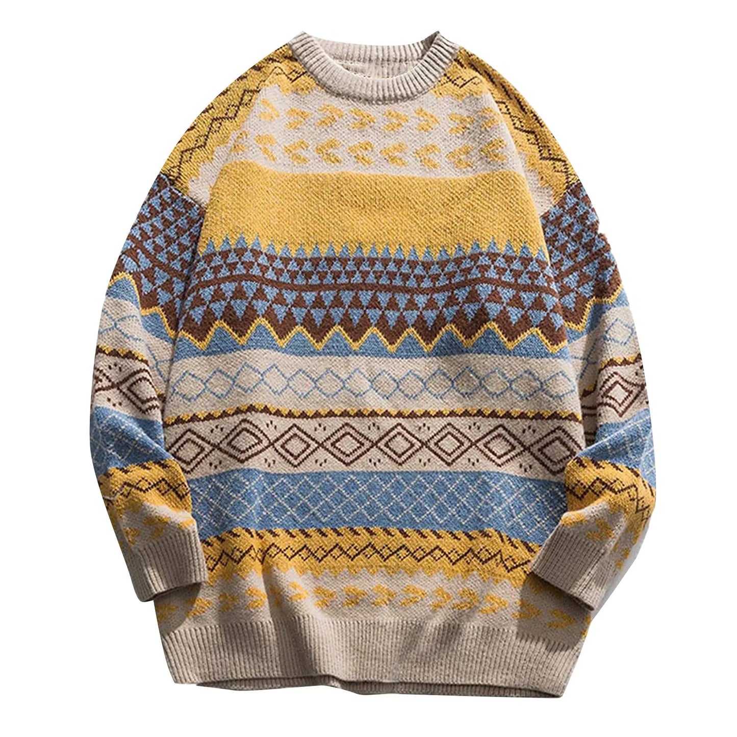 Loose Retro National Trend Pullover Sweater for Women