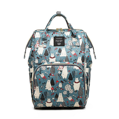 LEQUEEN Upgraded Multifunctional Waterproof Diaper Bag