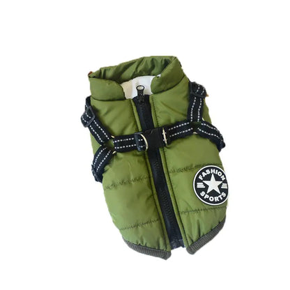 Waterproof Pet Cotton Jacket for Dogs - Winter Ski Suit