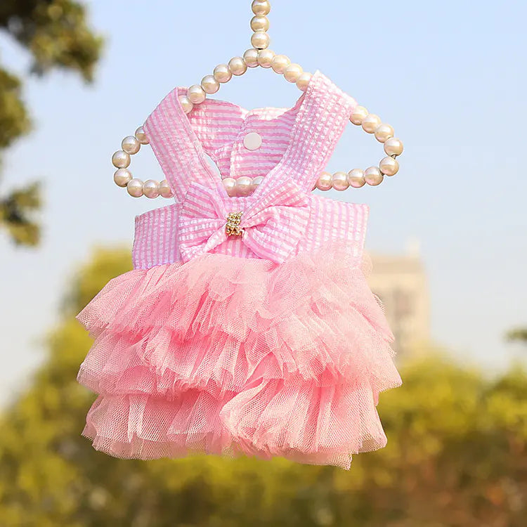 Striped Suspender Skirt for Dogs
