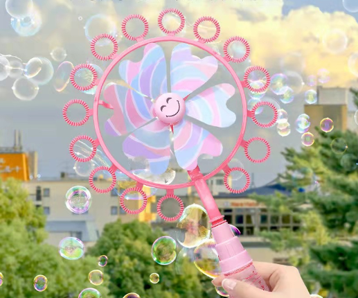 Colorful Windmill Bubble Machine for Kids