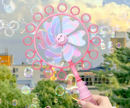 Colorful Windmill Bubble Machine for Kids