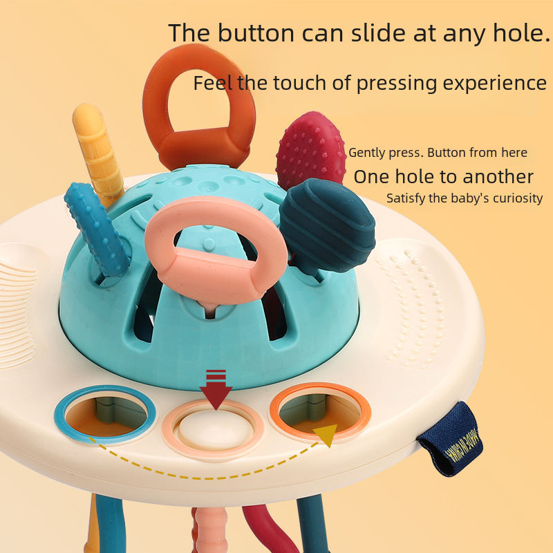 Soft Rubber UFO Pull Toy for Infant Sensory Learning