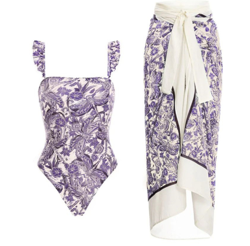 Summer Life Set: Retro Slimming Swimwear & Cover-Up