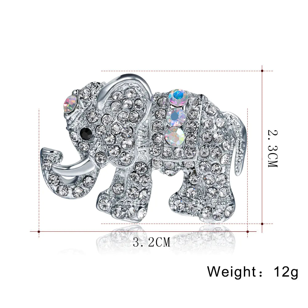 Fashionable Elephant Brooch with Rhinestones (Wholesale)