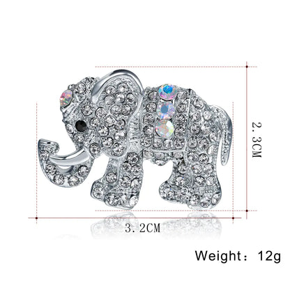 Fashionable Elephant Brooch with Rhinestones (Wholesale)
