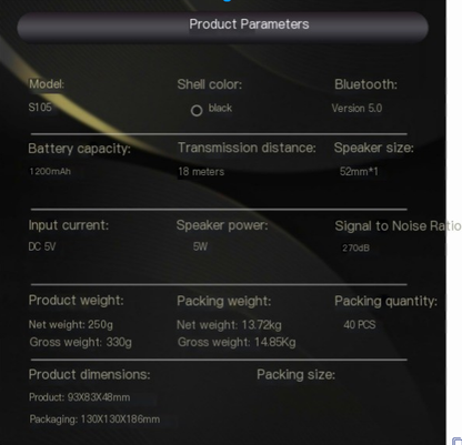 Wireless Bluetooth Speaker with Subwoofer
