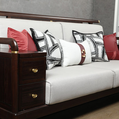 Red Designer Rosewood Sofa Cushion