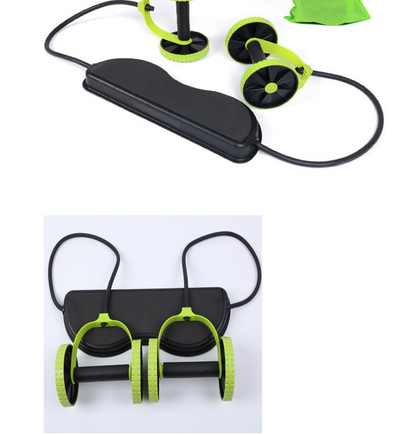 Multi-Function Ab Wheel and Double Wheel Resistance Trainer