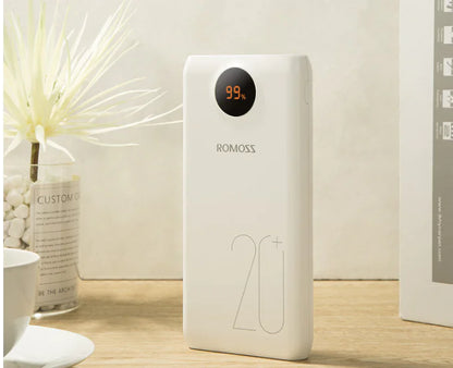 ROMOSS 20000mAh Power Bank with LCD Display & Fast Charge