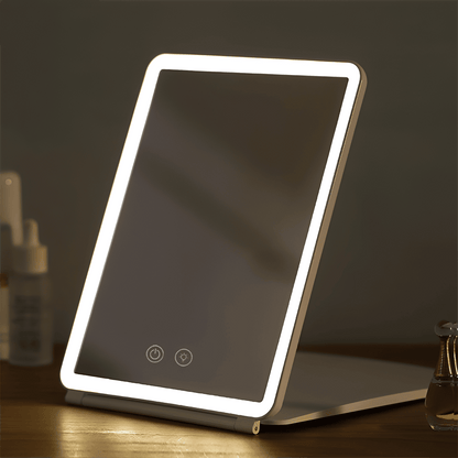 Portable Rechargeable LED Square Mirror for Cosmetics