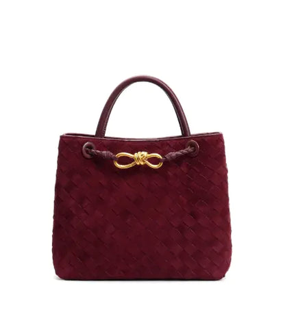 Matte Leather Woven Handbag