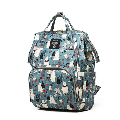 LEQUEEN Upgraded Multifunctional Waterproof Diaper Bag