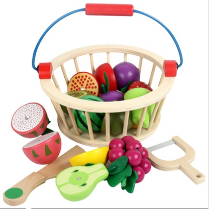 Kids Pretend Play Cutting Fruit and Vegetable Set