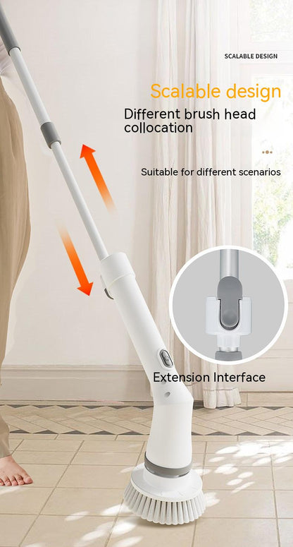 Electric Telescopic Scrubber with Long Handle Brush
