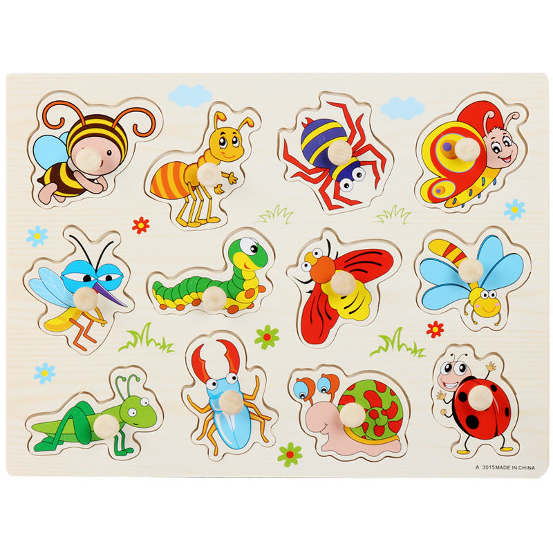 Montessori Wooden Puzzle Set for Kids with Letters & Shapes
