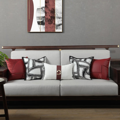 Red Designer Rosewood Sofa Cushion