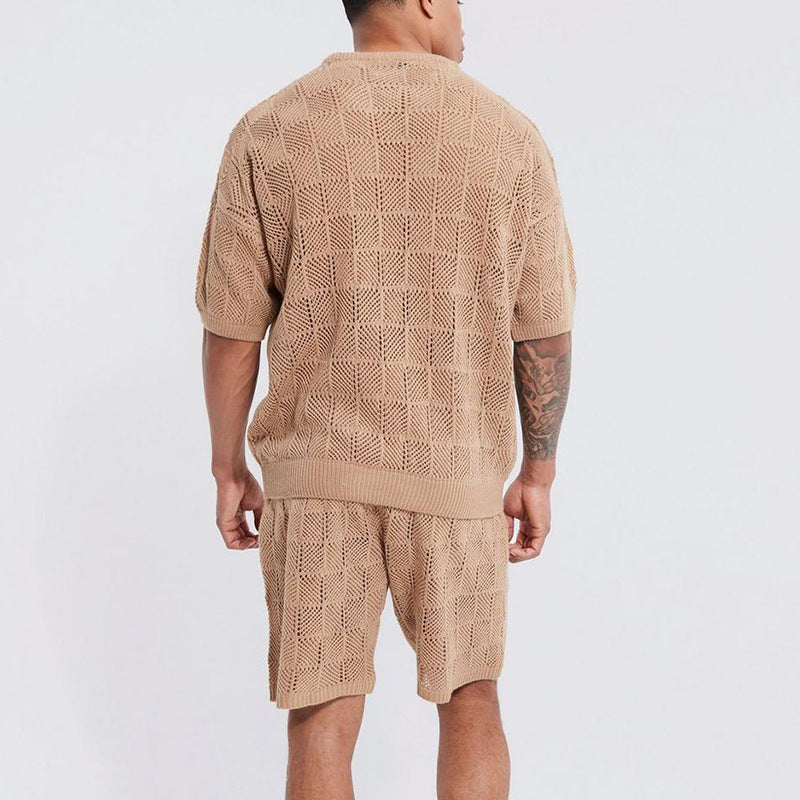 Men's Summer Outfit Set - Casual Loose Shirt & Shorts
