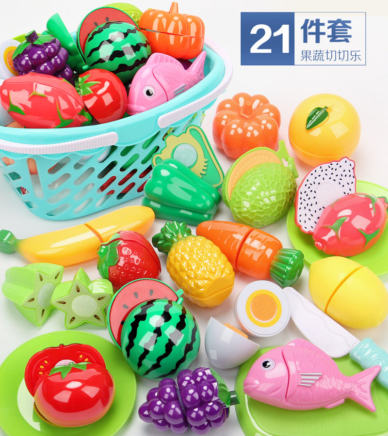 Qieqiele Toy Fruits and Vegetables Kitchen Play Set