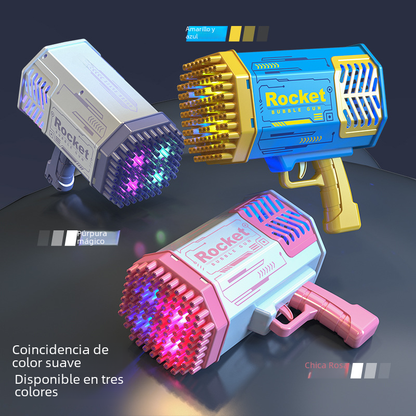 Electric Bubble Gun with Lights - 109 Holes Gatling Toy