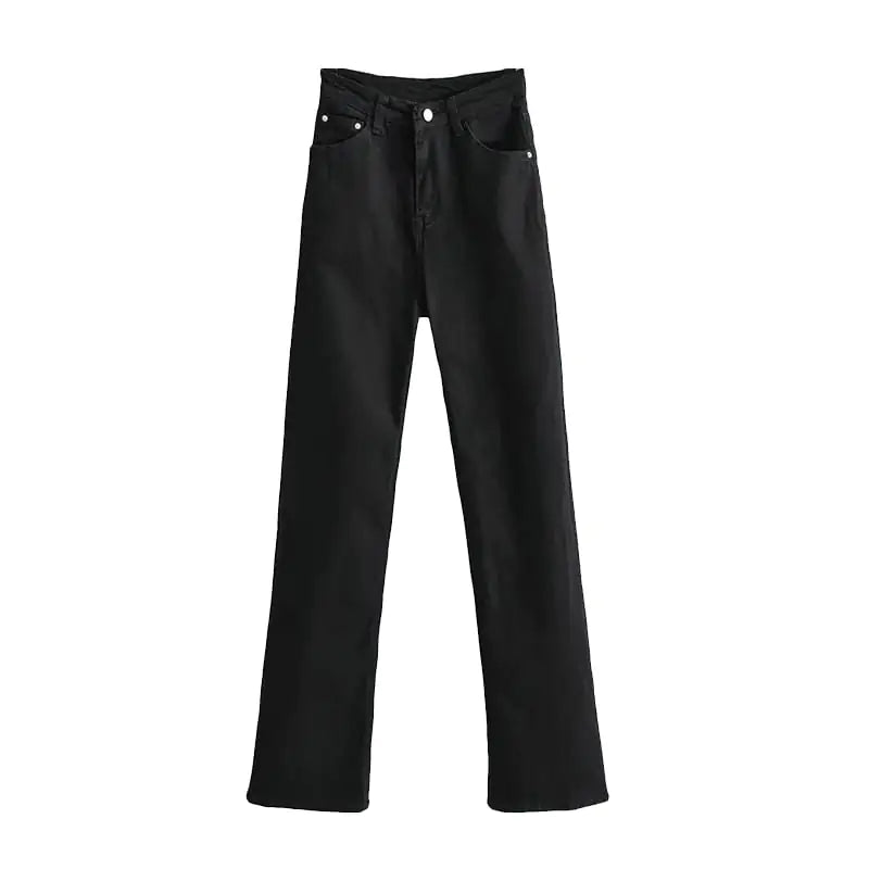 High Waist Retro Slim Denim Mopping Trousers Trend