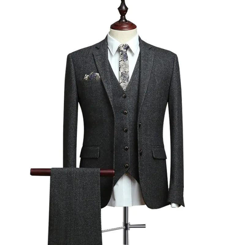Men's Wool Tweed Tuxedo and Suit Set