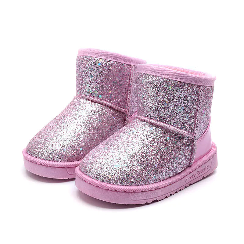 Kids' Sequin Winter Snow Boots - Warm & Stylish