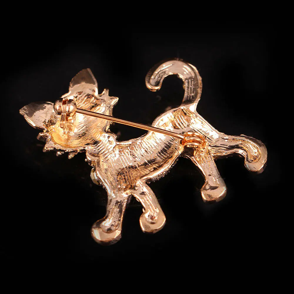 Cat Brooch, Floral Pin, Accessories