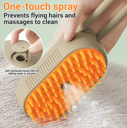 3-in-1 Pet Steam Grooming Brush