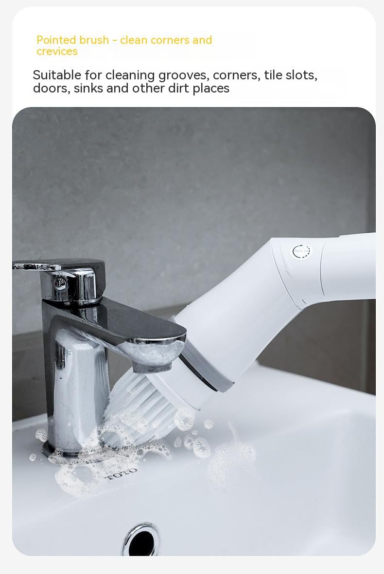 Electric Telescopic Scrubber with Long Handle Brush