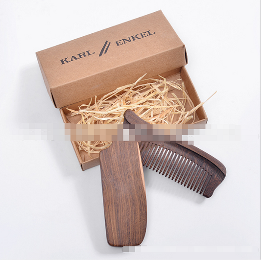 Foldable Hair and Beard Comb in Black Sandalwood