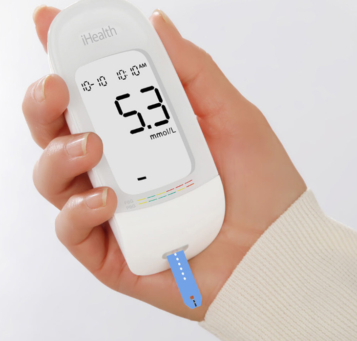 Home Blood Glucose Meter with Test Strips and Device