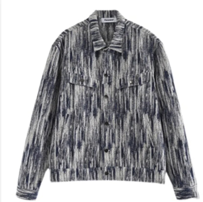 Trendy Loose Wash Denim Jacket with Snowflake Design