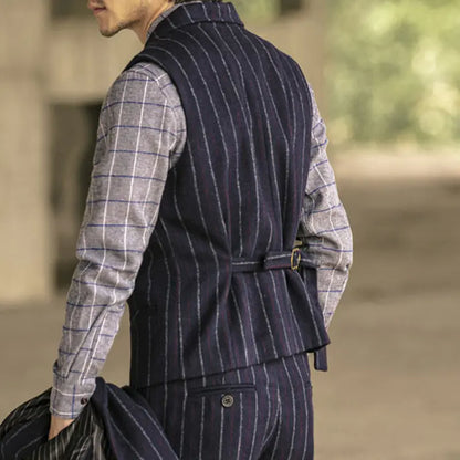 Men's Tweed Collar Single Breasted Business Vest