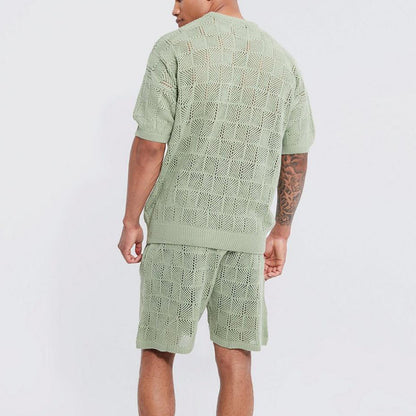 Men's Summer Outfit Set - Casual Loose Shirt & Shorts