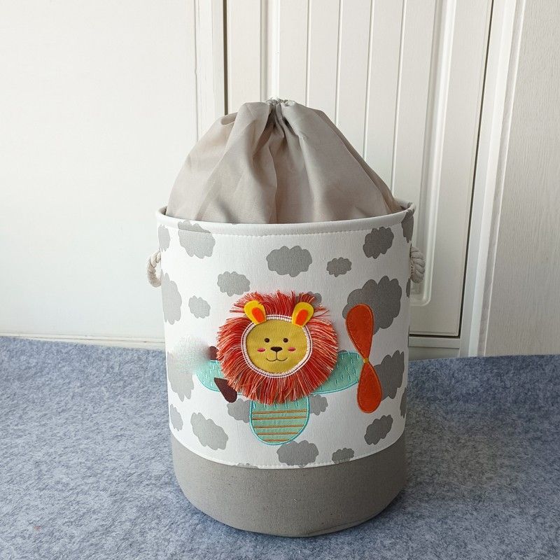 Cartoon Kids Fabric Toy Storage Basket Organizer Set