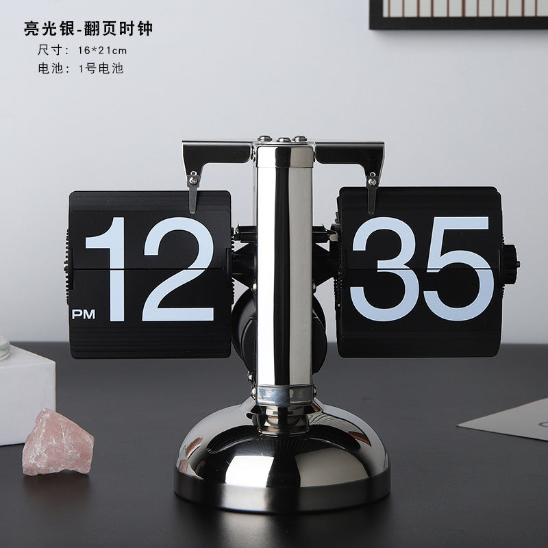 Minimalist Automatic Page Turning Clock for Home Decor