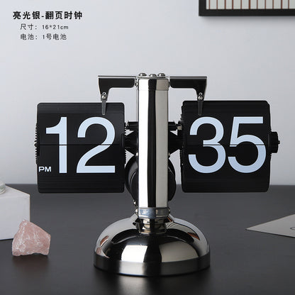 Minimalist Automatic Page Turning Clock for Home Decor